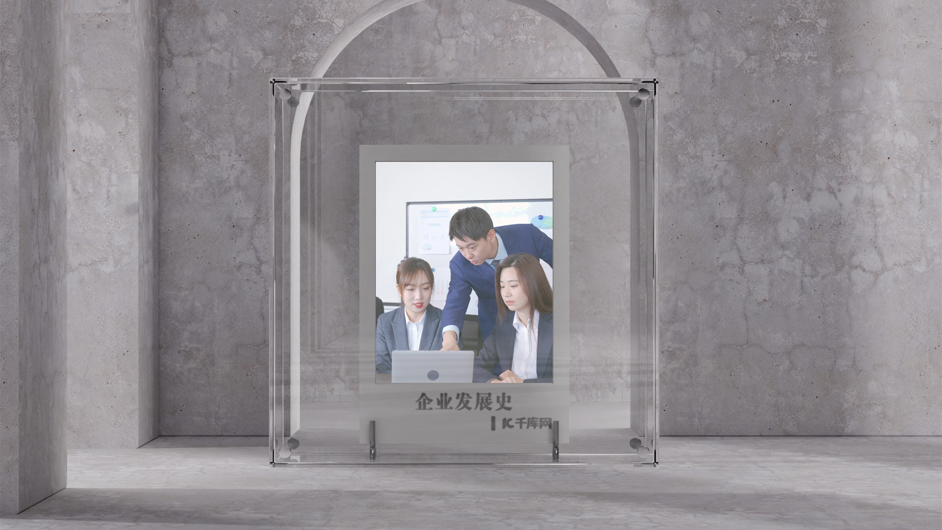 简约透明玻璃相片框配企业图文宣传视频ae模板视频的预览图