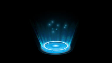 蓝色科技圆圈舞台粒子光效光魔法游戏特效视频的预览图
