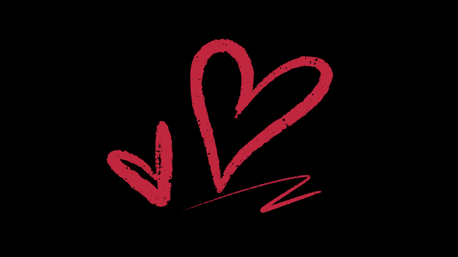 手绘214情人节告白红色涂鸦线条爱心简约挂件装饰视频的预览图