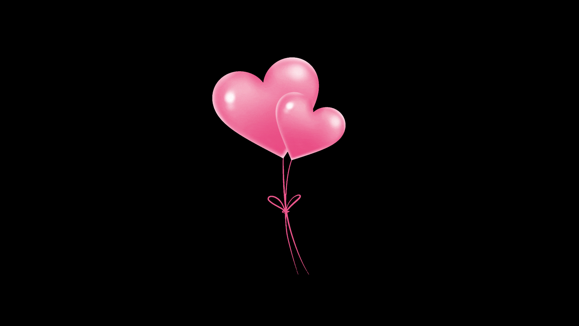 情人节妇女节爱心气球蝴蝶结粉色挂件装饰视频的预览图