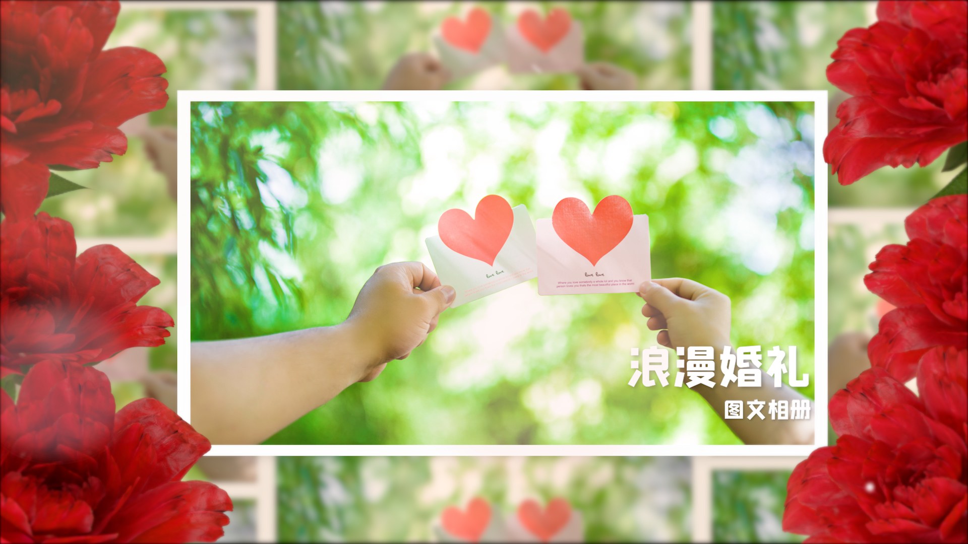 浪漫玫瑰花丛婚礼相册视频pr模板视频的预览图