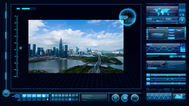 科技感视频数据智能可视化面板视频的预览图