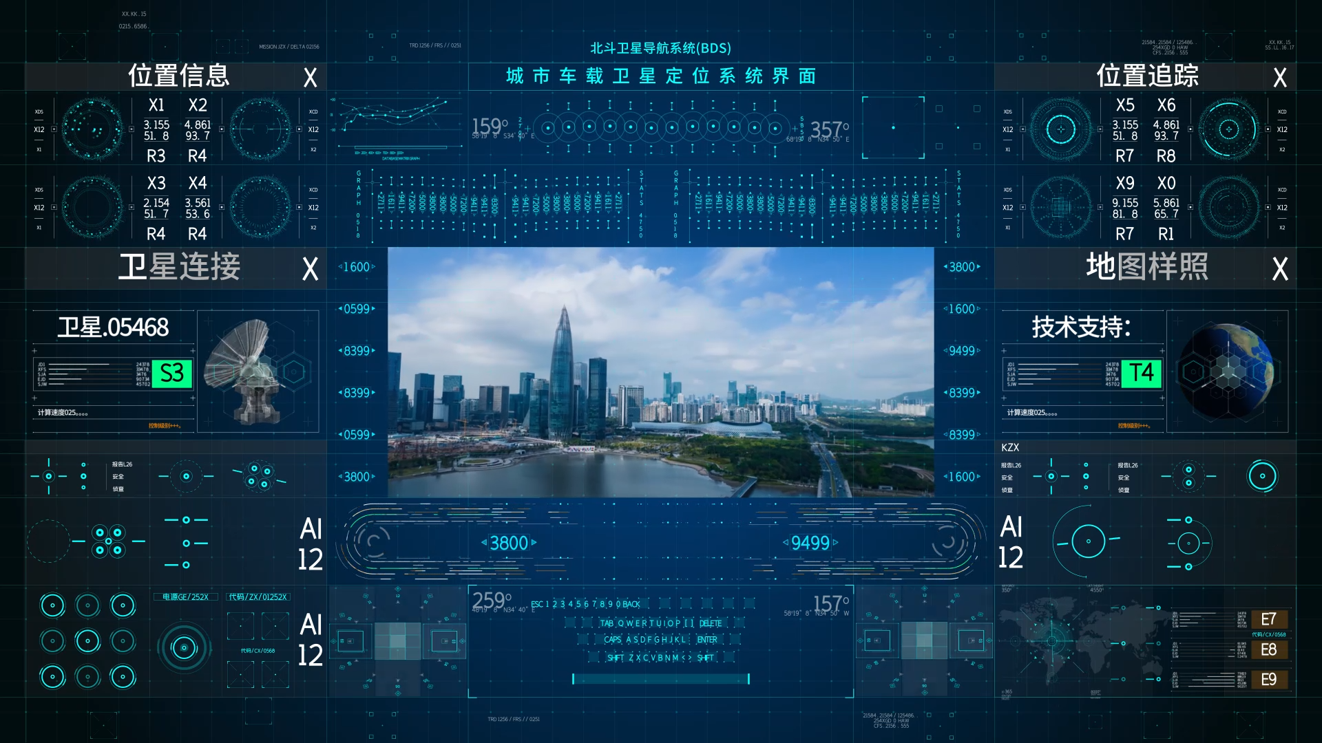 科技感智能数据可视化面板ae模板视频的预览图