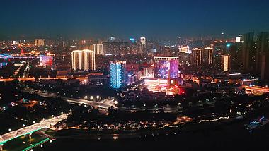 4k航拍广西南宁城市金湖广场夜景风光视频的预览图