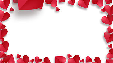 情人节三八妇女节女神节剪纸风红色爱心视频背景视频的预览图