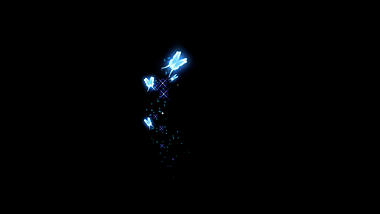 蓝色发光蝴蝶昆虫飞行粒子光效装饰挂件视频的预览图