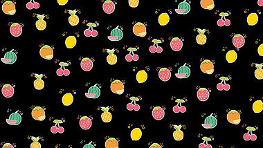 原创夏天夏季夏日水果可爱装饰底纹视频素材视频的预览图