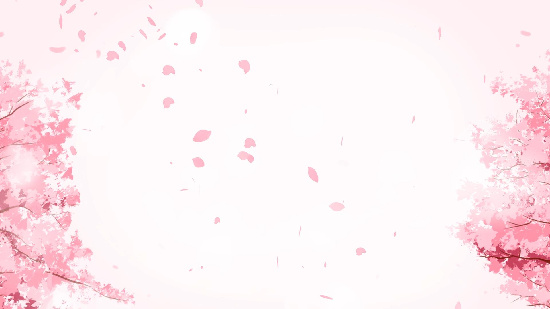 春天桃花飞舞粉色卡通渐变视频背景视频的预览图