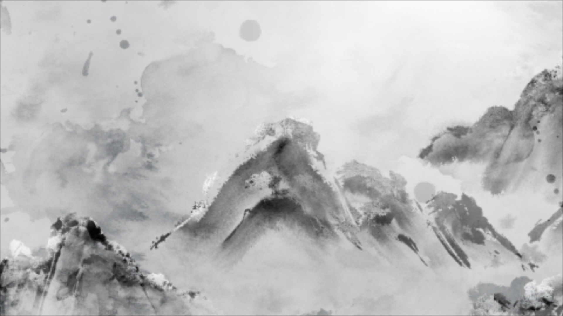 中国风淡色水墨山川群山山峰由远至近摄像机推进背景视频的预览图