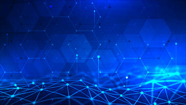 蓝色科技六边形蓝色商务粒子上升动态背景视频的预览图