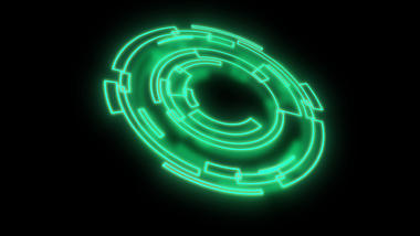 绿色科技光感圆圈科技元素挂件视频的预览图