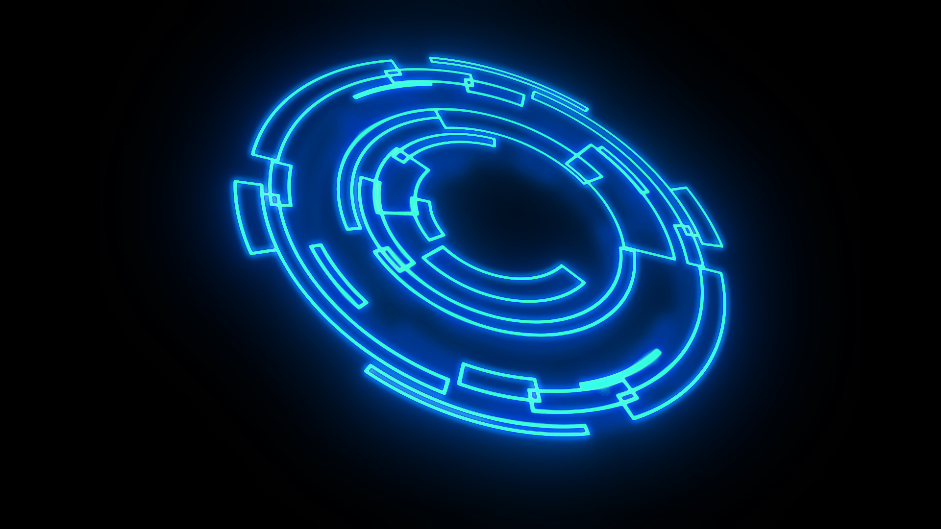 蓝色科技光感圆圈科元素带通道视频的预览图