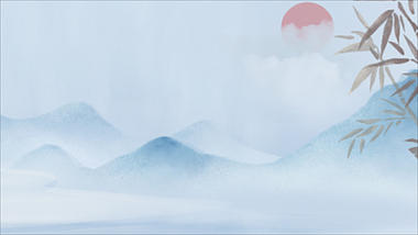 中国风山水竹子水墨复古清明节蓝色淡雅动态背景视频的预览图