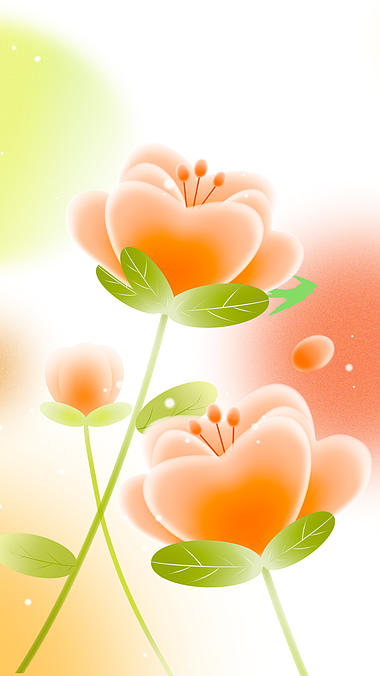 原创竖版橙色弥散风花朵花开清新动态竖屏背景视频的预览图