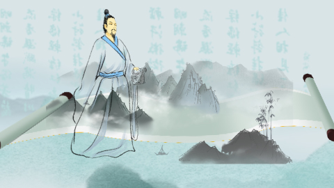 中国风水墨卷轴文化名人传人物图文介绍视频的预览图
